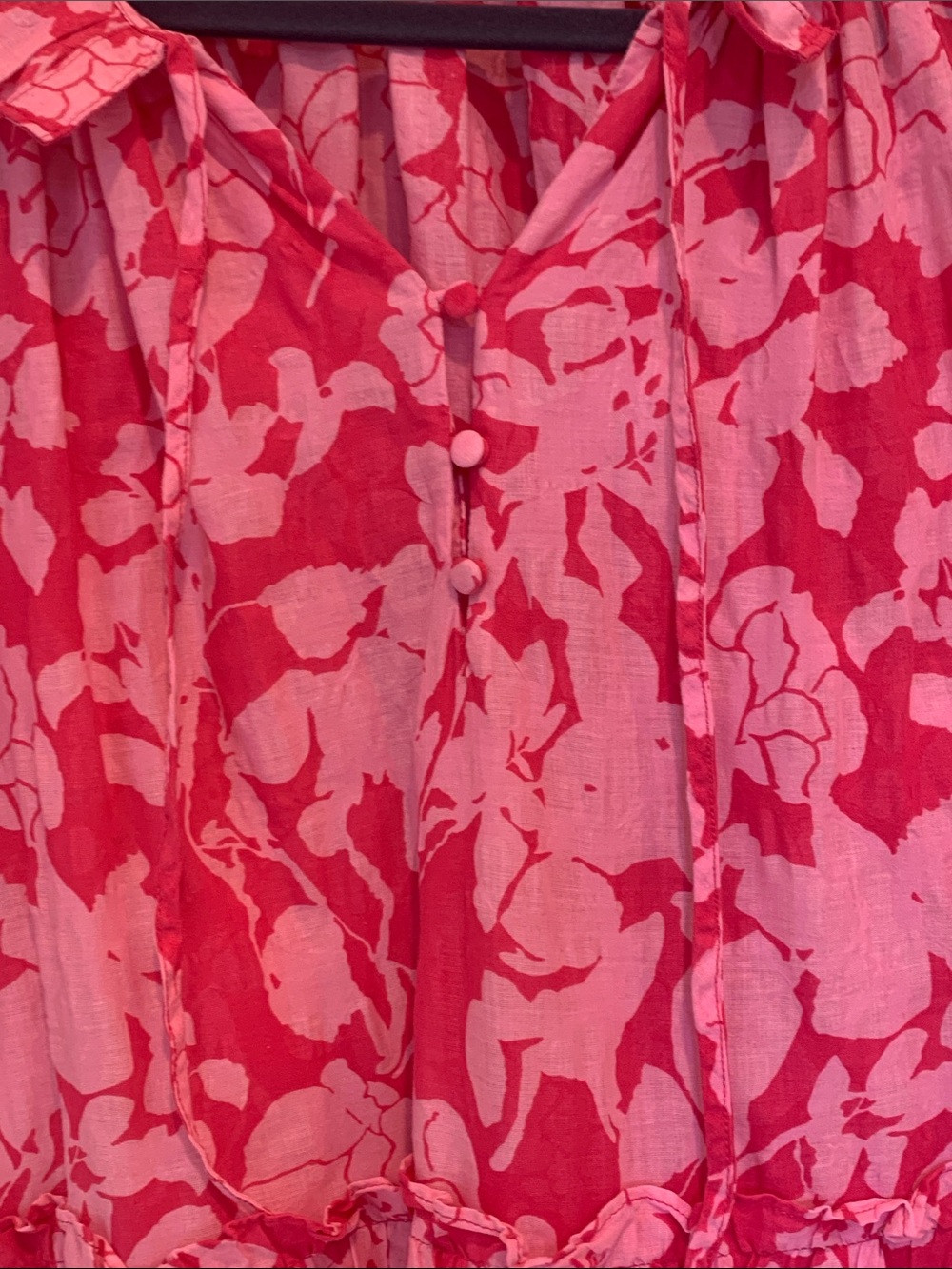 Tuckernuck Hyacinth House Thea Textured Pink Printed Tiered Mini Dress Small - Picture 5 of 8